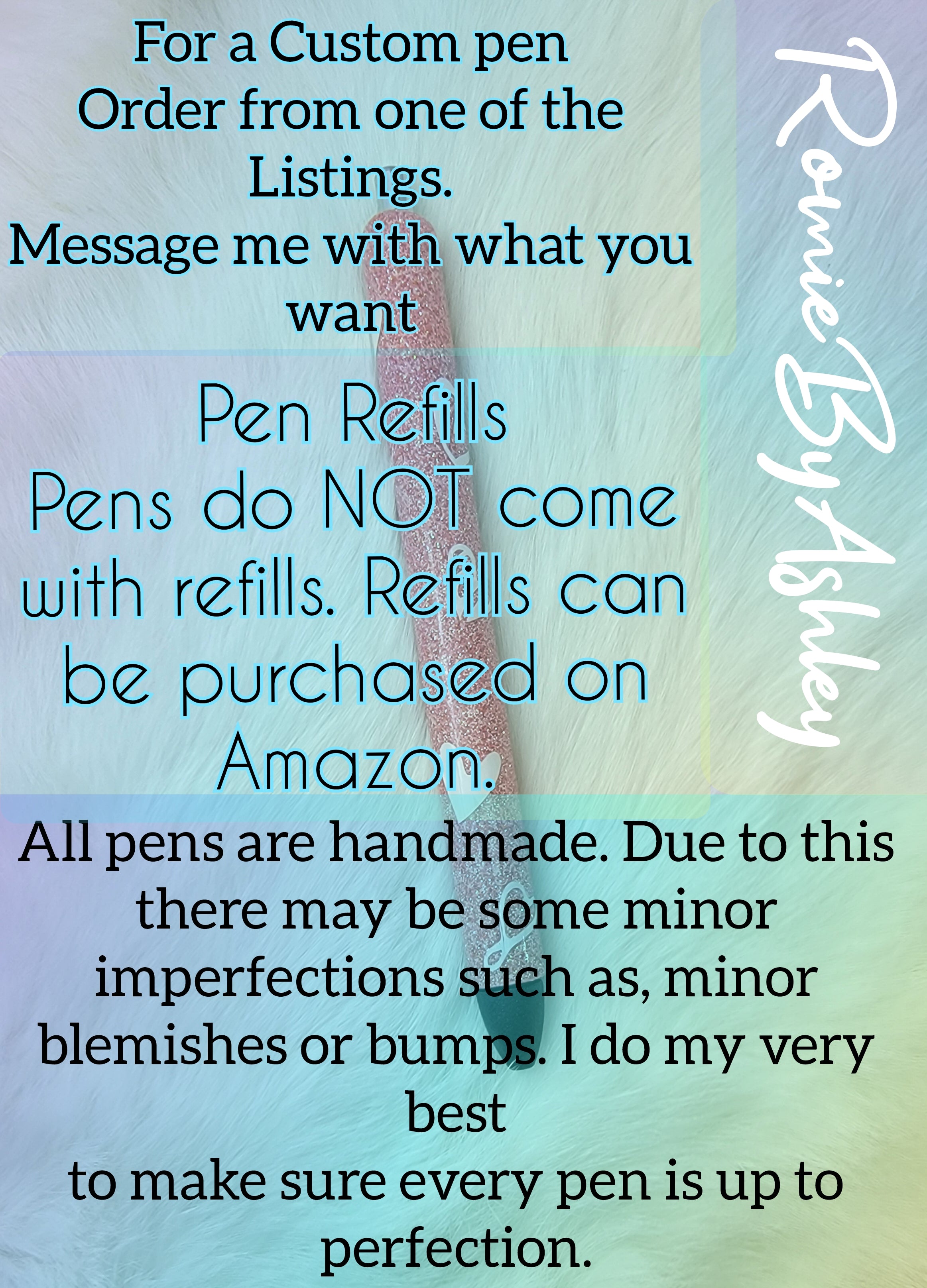 Custom glitter ink pen
